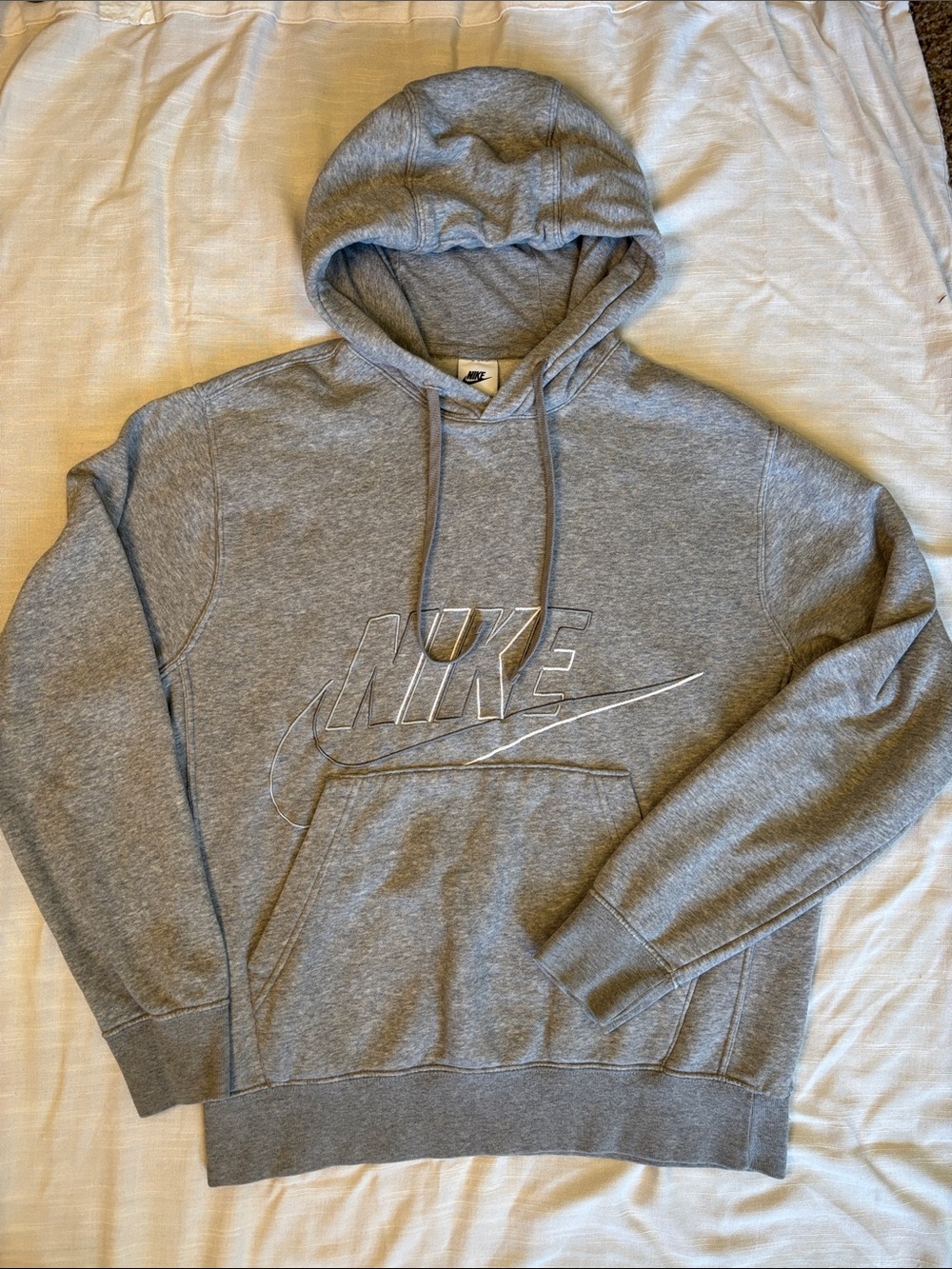 Nike Grey Embroidered Swoosh Pullover Hoodie